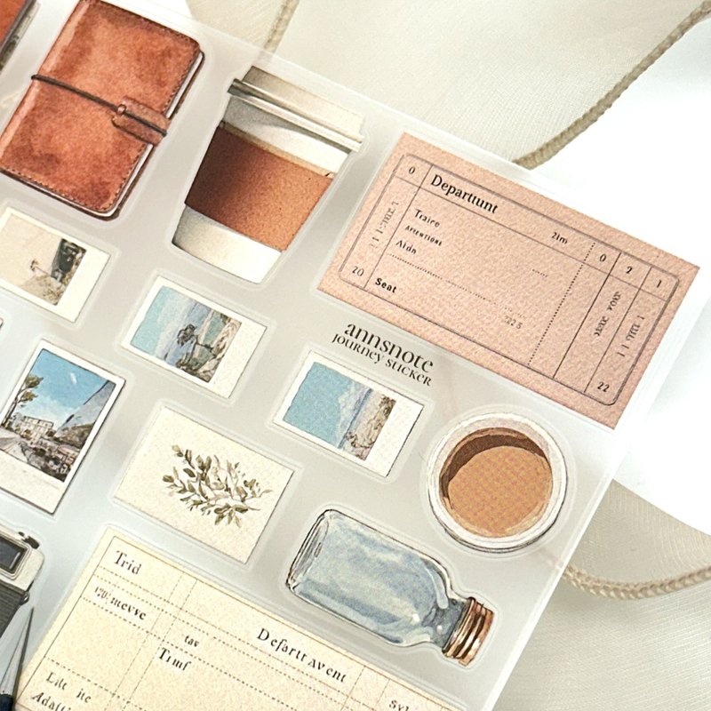 Travel - seal sticker PET (anns note) vintage collage - 貼紙 - 紙 多色