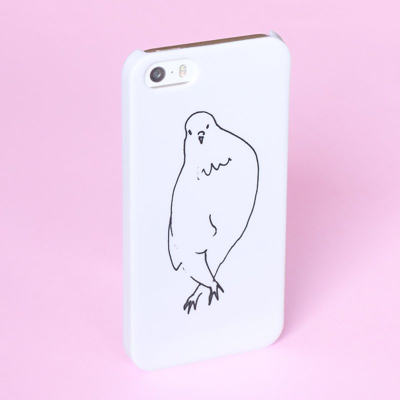 足バッテン貴婦人 スマホケース 白 機種選べます トリ 鳥 ハト 鳩 インコ Xperia iPhone Android - スマホケース - プラスチック ホワイト