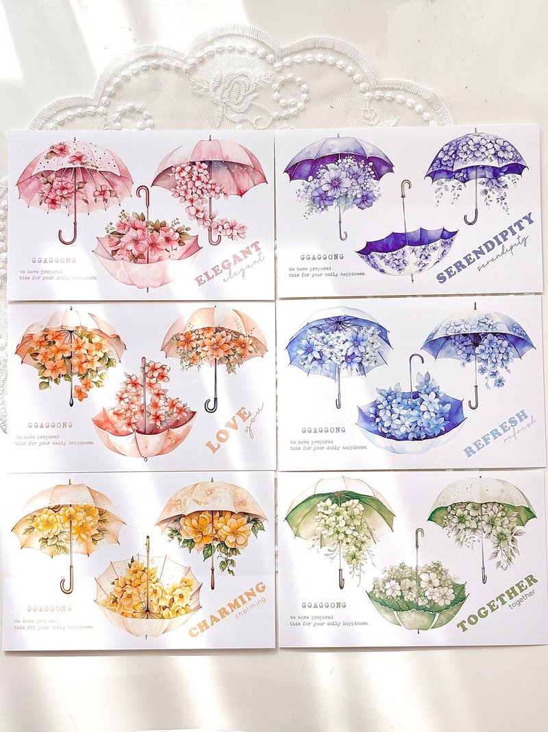Flower umbrella - 貼紙 - 紙 