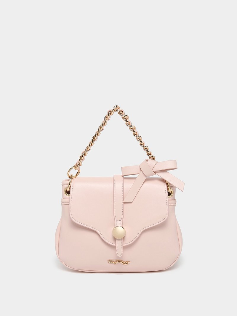 Elegant crossbody bag with bow - กระเป๋าแมสเซนเจอร์ - วัสดุอื่นๆ สึชมพู