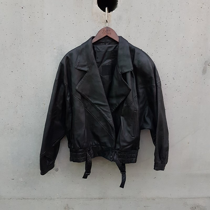 KING GEK - Japan - Large lapel leather riding jacket VINTAGE - Men's Coats & Jackets - Genuine Leather 