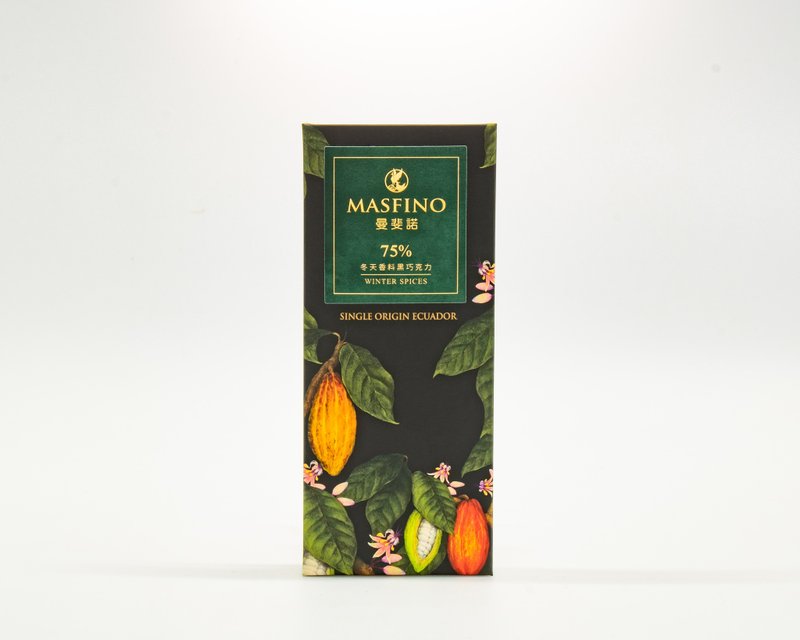 Masfino 75% Winter Spices Dark Chocolate - Chocolate - Paper 