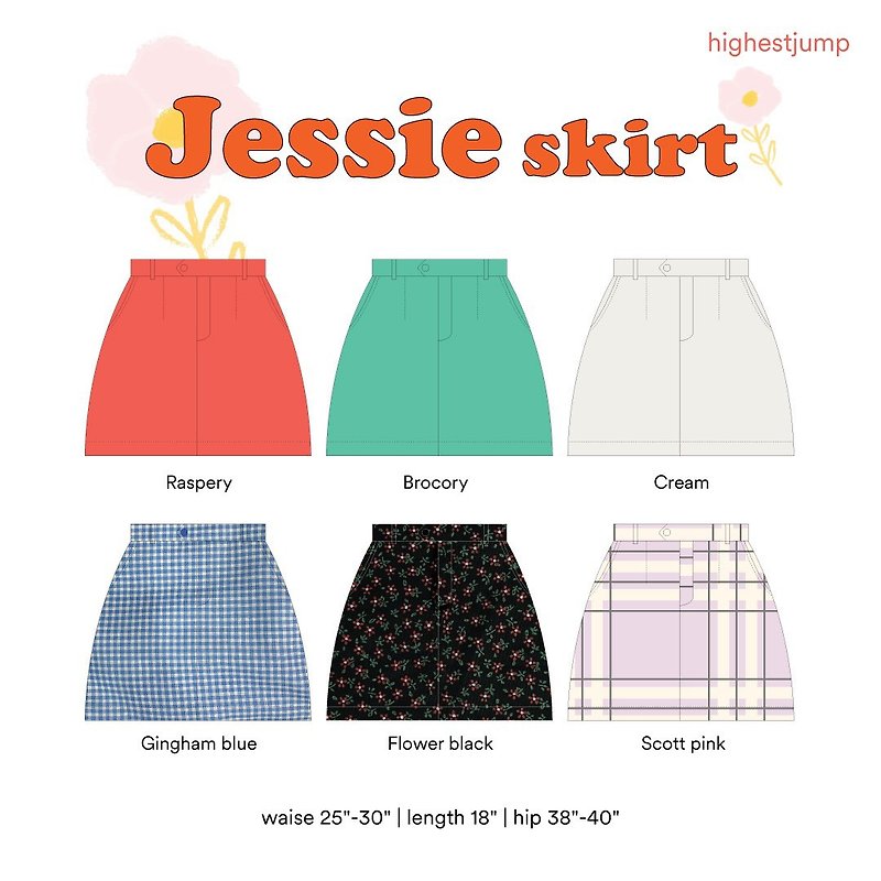 Highestjump jessie skirt 5 colours - 連身裙 - 棉．麻 粉紅色