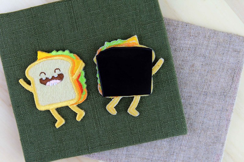 Embroidered magnets - Happy fast food series Happy sandwiches (single) - Magnets - Thread 