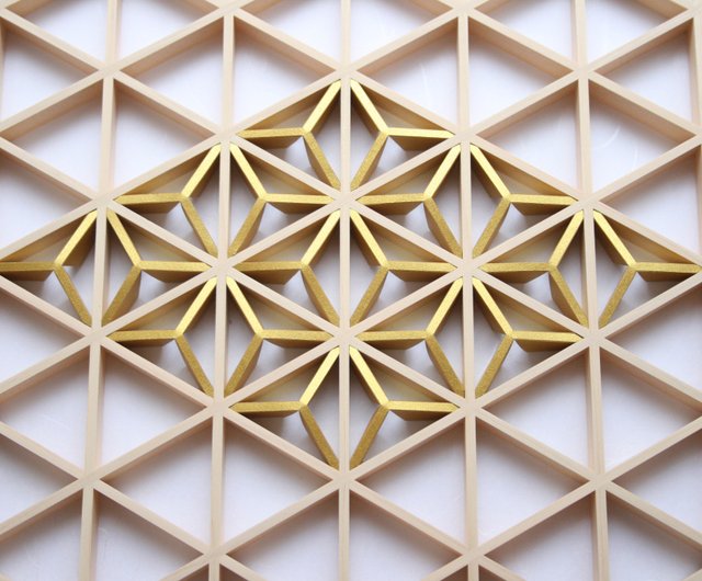 75 ❣️特価！値段交渉OK❣️麻の葉組子アクリル板入り2枚一組 木製額縁 75 ❣️特価！値段交渉OK❣️麻の葉組子アクリル板入り2枚一