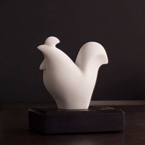 CHU, AN Design 【生肖 】筌美術Gallery Chuan _成長系列-興業雞 雞造型石雕-白
