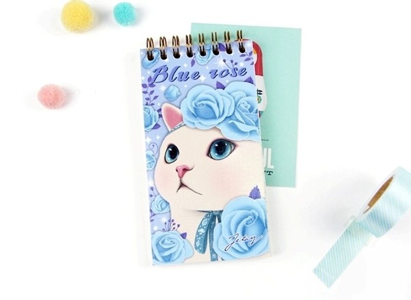 JETOY, sweet cat pocket notebook (check list)_Blue rose J1704302 - Notebooks & Journals - Paper Blue
