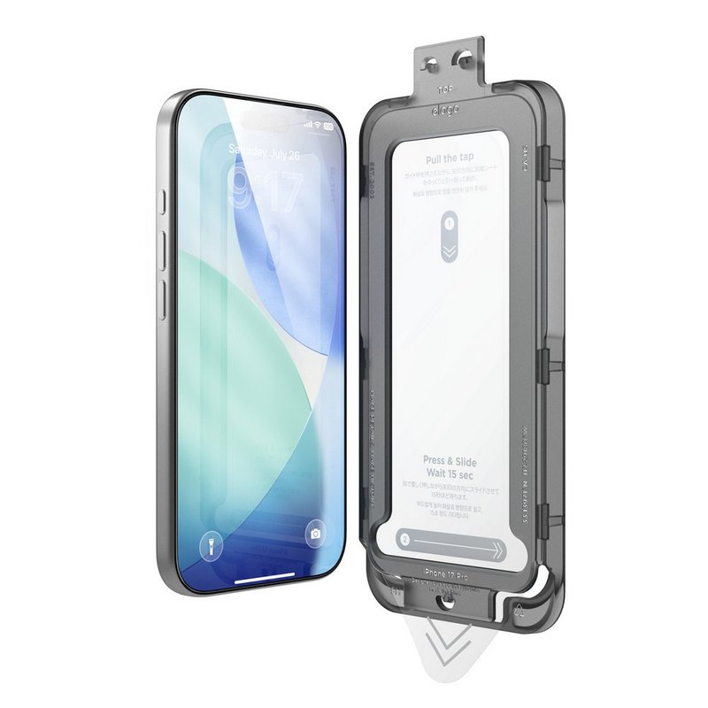 elago iPhone 17系列 防指紋9H防爆玻璃螢幕保護貼 附貼膜神器 - 手機配件 - 玻璃 透明