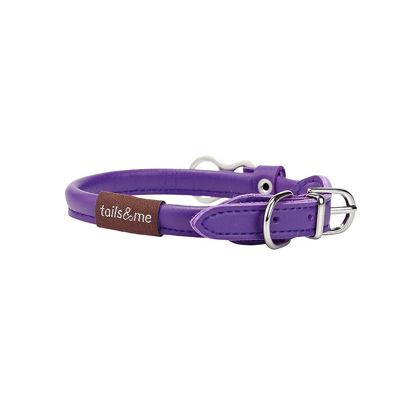 [tail and me] natural concept leather collar quartz purple XS - ปลอกคอ - หนังเทียม สีม่วง