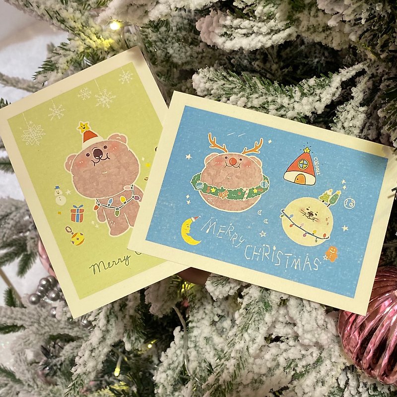 tiny tiny |クリスマスコアラベアポストカードカード2枚セット - カード・はがき - 紙 カーキ