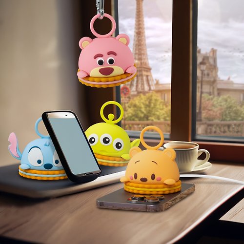 InfoThink 【iPhone15適用】迪士尼餅乾磁吸無線充電座-小熊維尼magsafe