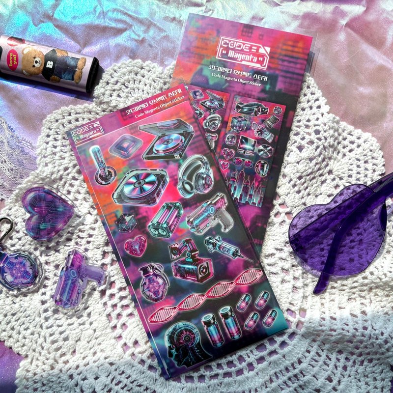 Code:Magenta Object Sticker - 貼紙 - 紙 紫色