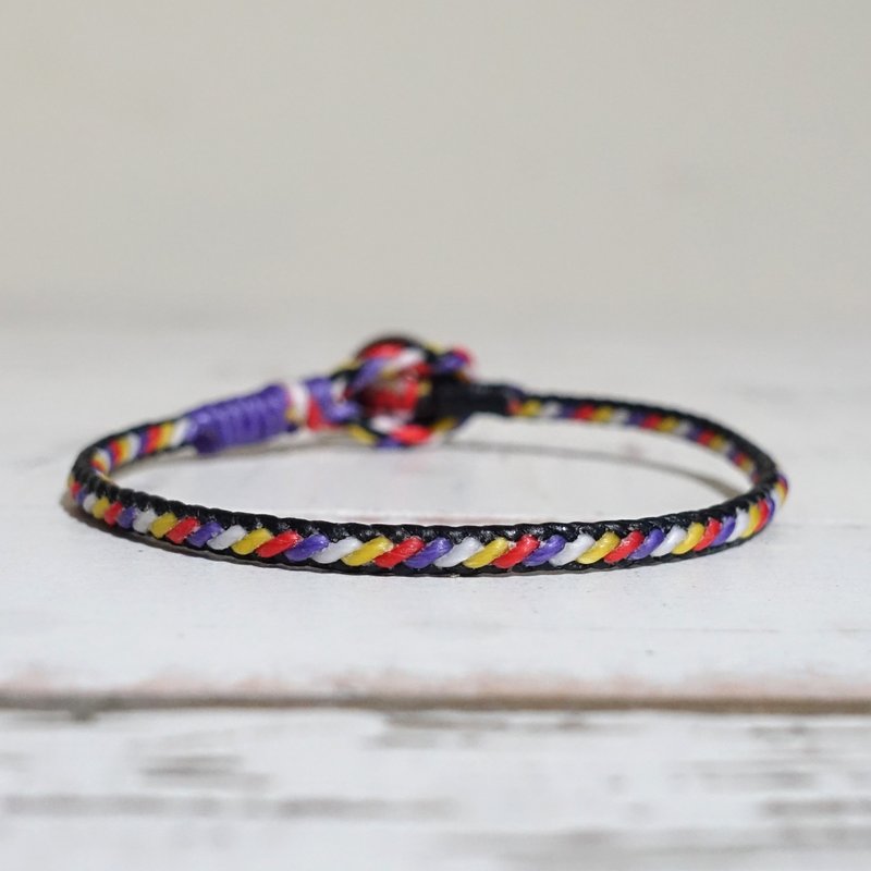 Purple Afterglow│Classic Braided Diagonal Style│Waterproof Wax Surf Bracelet - Bracelets - Waterproof Material Red