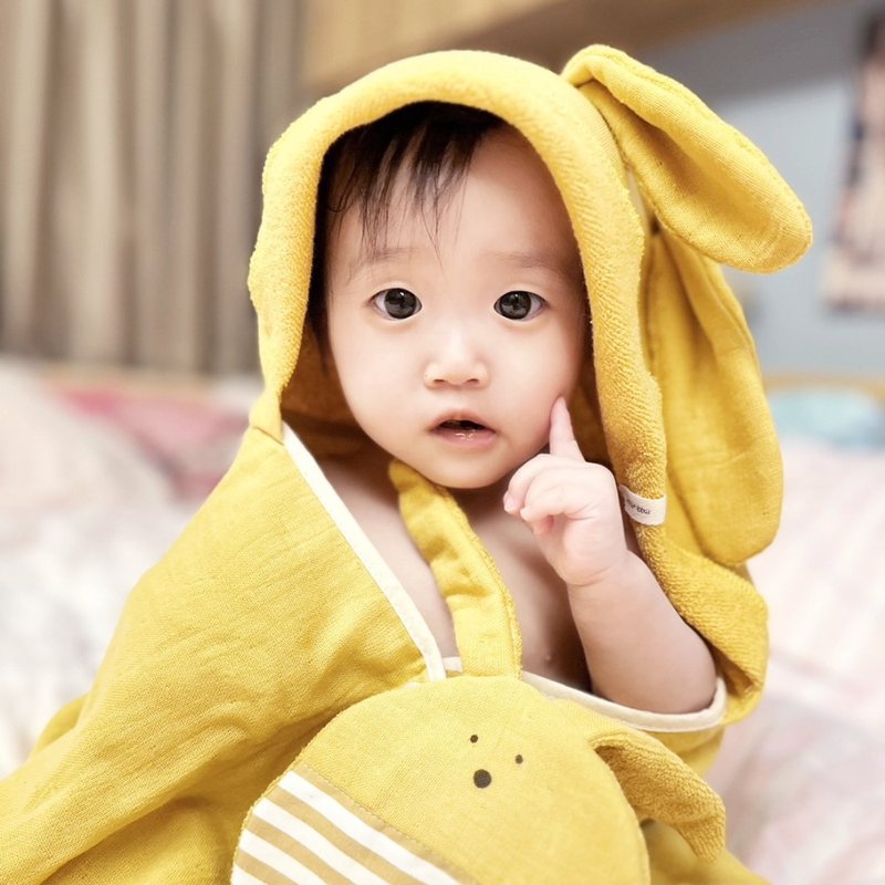 BoBo bunny comfort towel/hooded cape bath towel full moon gift set - 4 colors - ของขวัญวันครบรอบ - ผ้าฝ้าย/ผ้าลินิน 