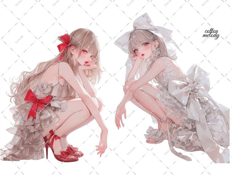 original sticker no.6339 人物ステッカー オリジナルステッカー 人物ステッカー 女の子ステッカー オリジナル人物ステッカー - 貼紙 - 紙 