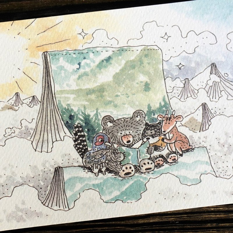 自然筆記明信片－在地好朋友 閱讀山林 - 卡片/明信片 - 紙 