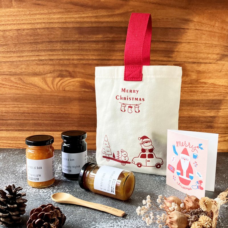 [Christmas Gift] Single Handle Bag 130g Jam Set of Three | Limited Exchange Gift - แยม/ครีมทาขนมปัง - อาหารสด สีแดง