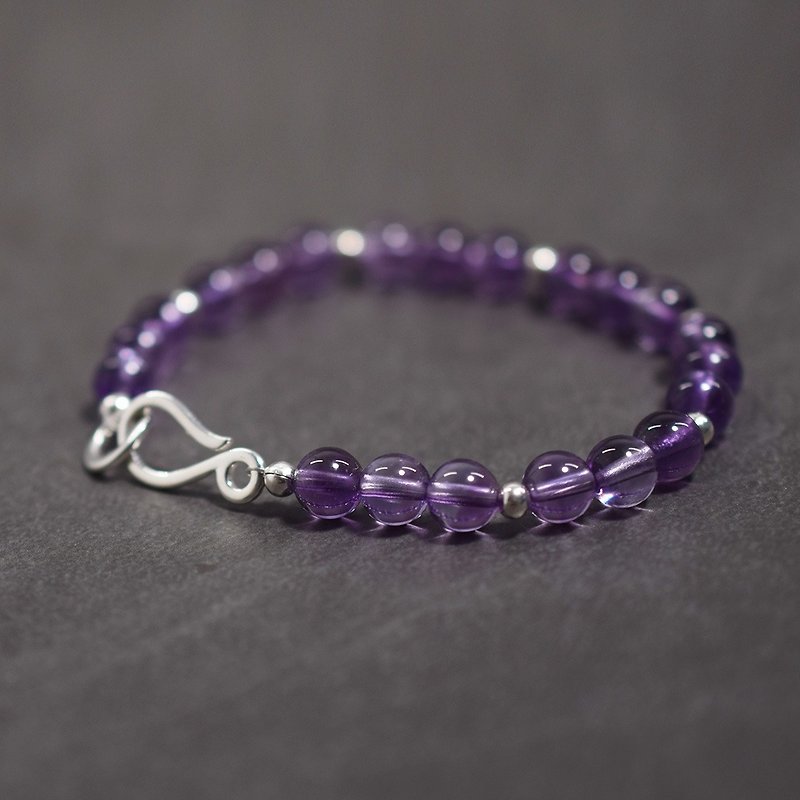 天然紫水晶手鏈 未時VISHI原創巴西925純銀第六脈輪女禮物想象力 - 手鍊/手環 - 其他材質 紫色