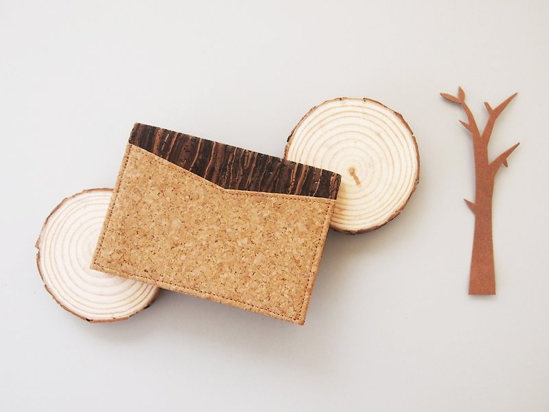Paralife variety of cork split card sets / card package tailor-made to put credit card work permit - Card Holders & Cases - Wood Brown