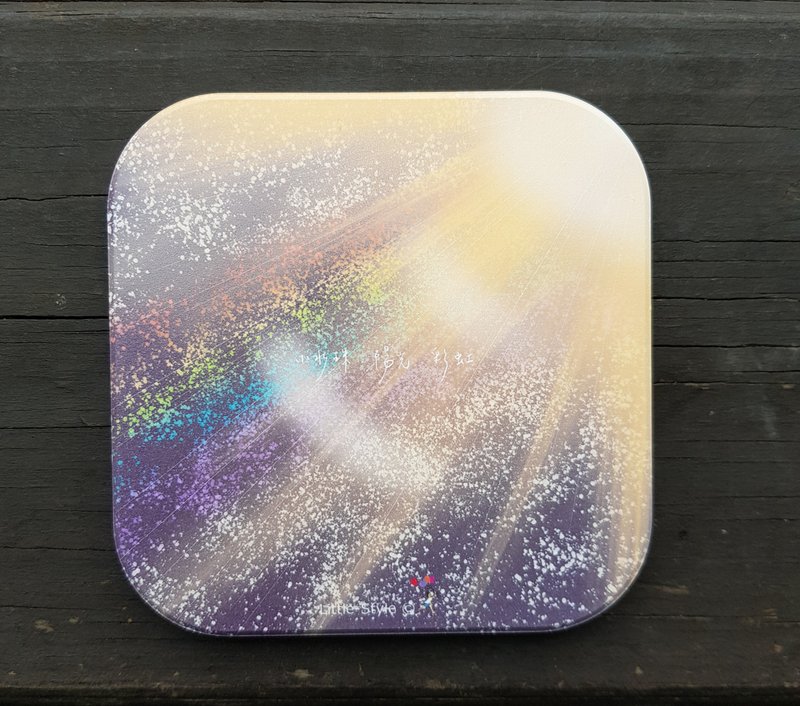 Absorbent coaster-small water drop, sunshine rainbow - Coasters - Pottery Multicolor