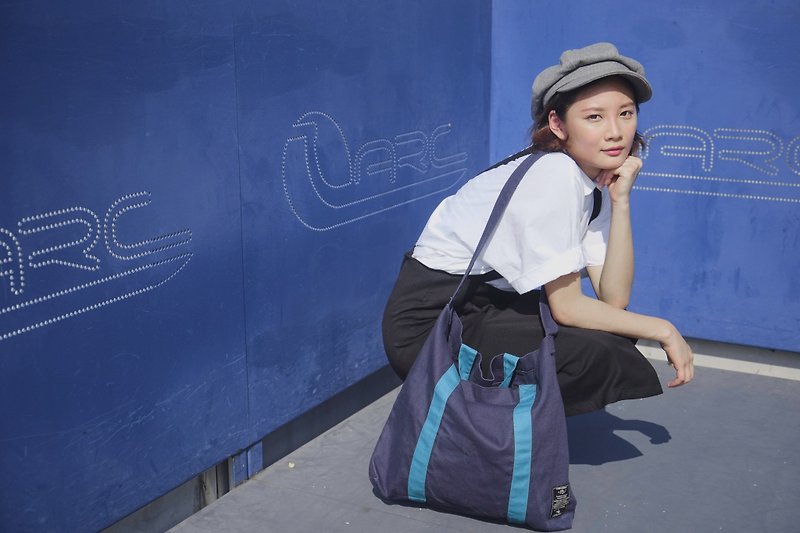 ミックス・カラー・ファーブル・バッグ（SEMBLANCE）香港設計肩背包斜背包潮服男装女装優質 - ショルダーバッグ - その他の素材 グリーン
