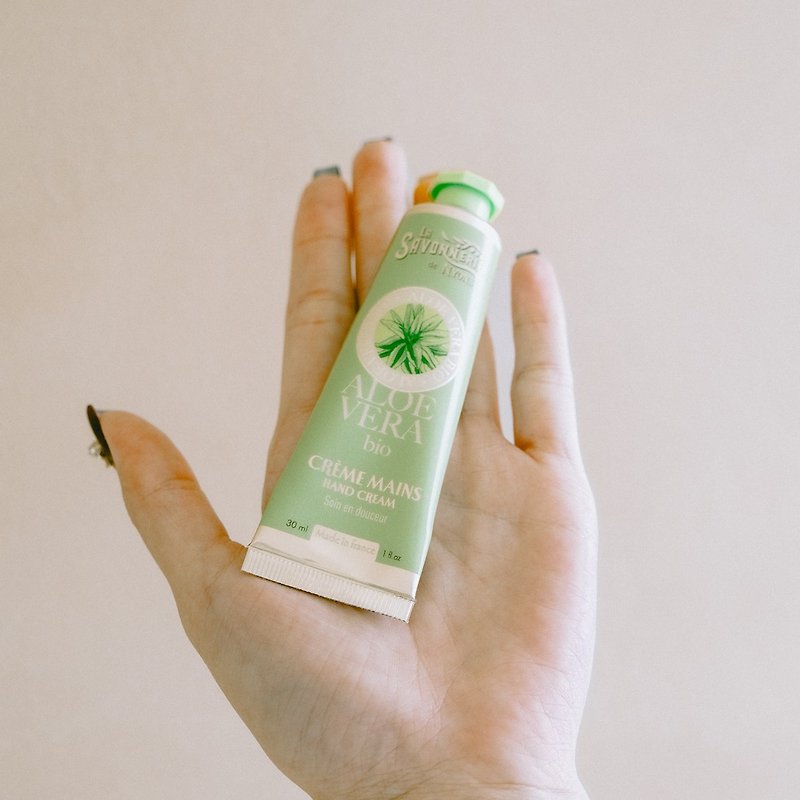 French La Savonnerie de Nyons Organic Aloe Moisturizing Hand Cream 30ml - Nail Care - Other Materials Green