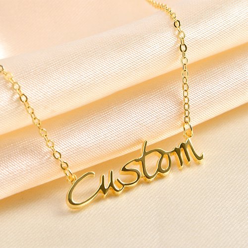 QingYang Jewelry 客製化項鍊 英文字母中文名字項鏈 鍍18K金 交換禮物 母親節禮物