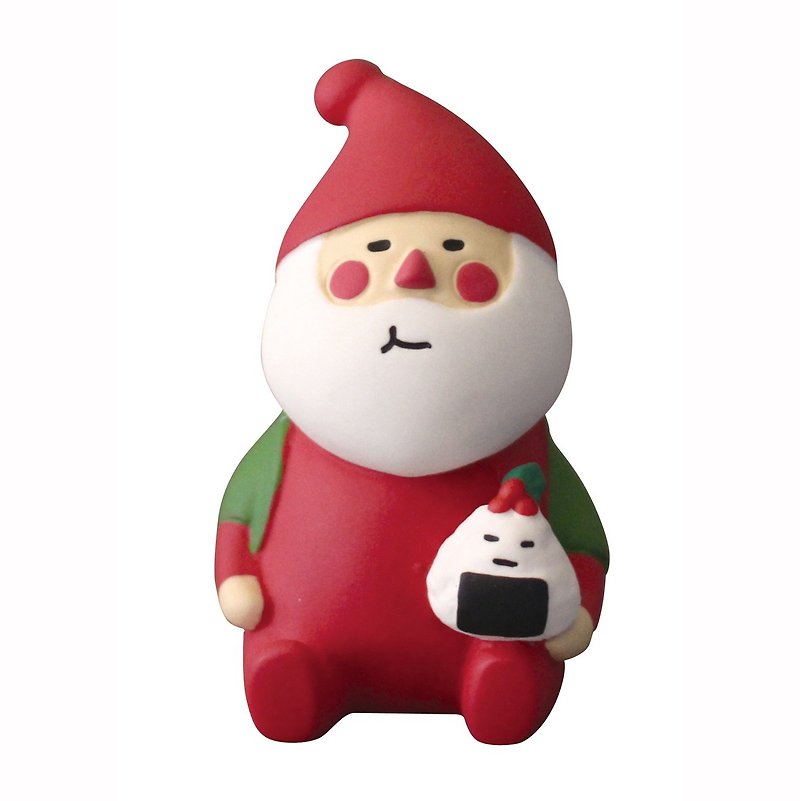 [Japan Decole] Christmas limited edition ornaments ★ concombre fat Santa Claus and Christmas rice ball - ของวางตกแต่ง - วัสดุอื่นๆ สีแดง