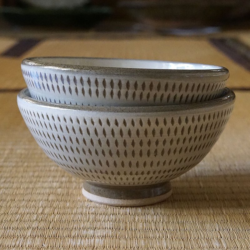 小石原燒飛鉋飯碗 - 碗 - 陶 