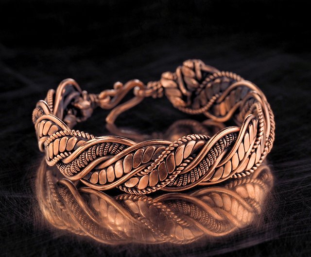 Handmade Copper Cuff Bracelet, Wire Wrap – Babazen
