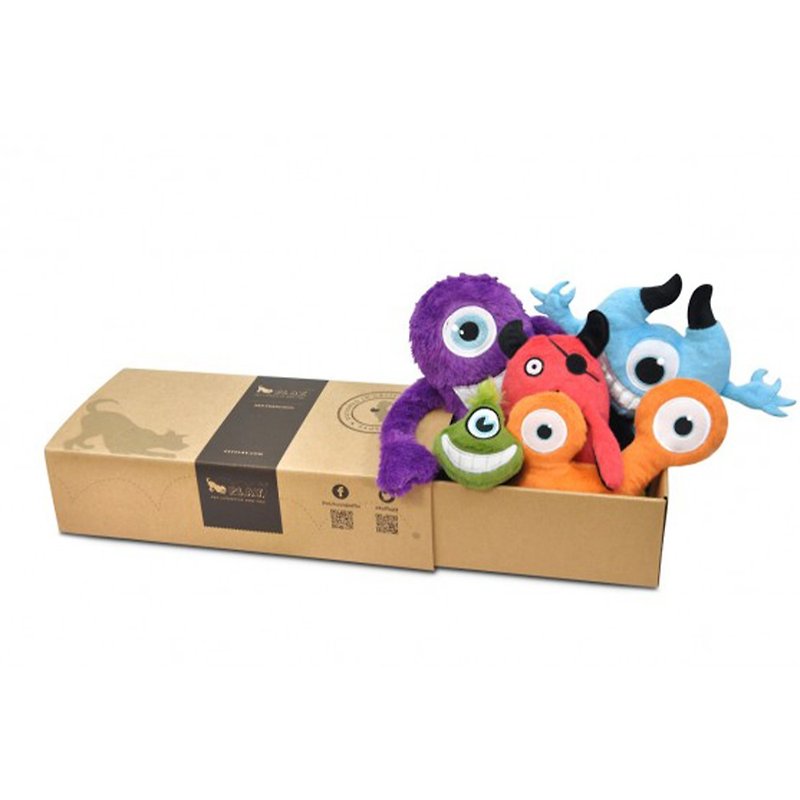 寵物玩具 狗狗 外星怪獸禮盒 生日禮物 啾啾聲 5件組 - 貓/狗玩具 - 環保材質 