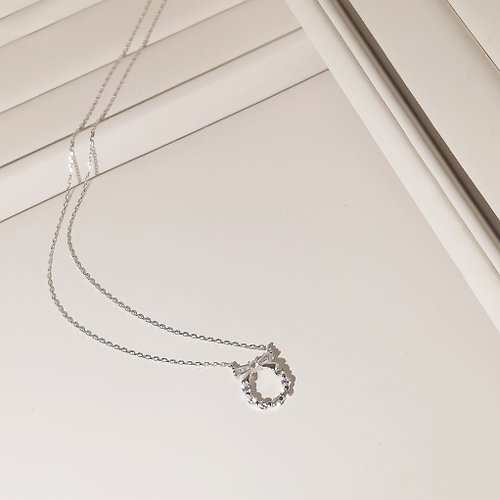 Queen Jocelyn 賈思琳 輕珠寶 【禮物】花圈 純銀項鍊|輕珠寶|925銀|鋯石