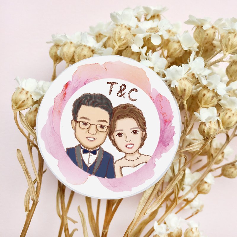 Wedding Stickers | Custom Portraits - ภาพวาดบุคคล - กระดาษ สึชมพู