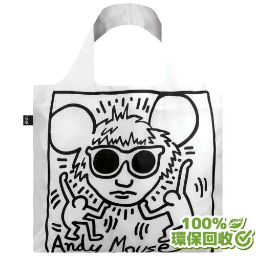 LOQI LOQI 環保材質購物袋-凱斯哈林 安迪鼠(無扣帶、無暗袋)