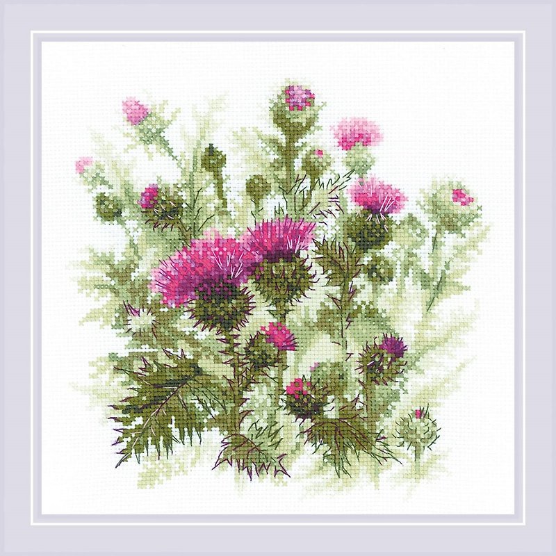 1852 - RIOLIS Cross Stitch Kit - Thistle - Knitting, Embroidery, Felted Wool & Sewing - Other Materials 