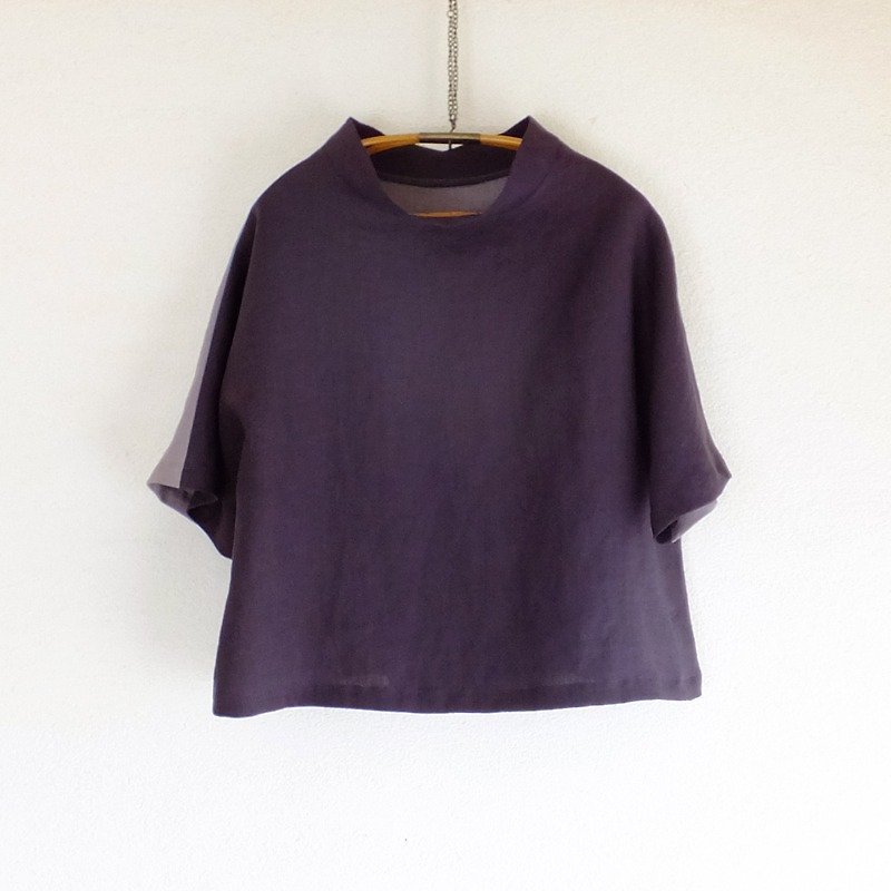 French linen　プルオーバー2色　濃淡紫 - 女上衣/長袖上衣 - 棉．麻 紫色
