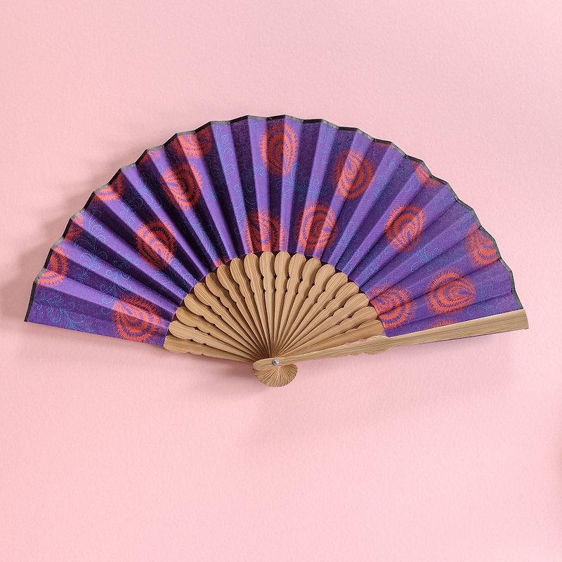 Feather Shweshwe x Japanese Fan - อื่นๆ - ผ้าฝ้าย/ผ้าลินิน สีม่วง