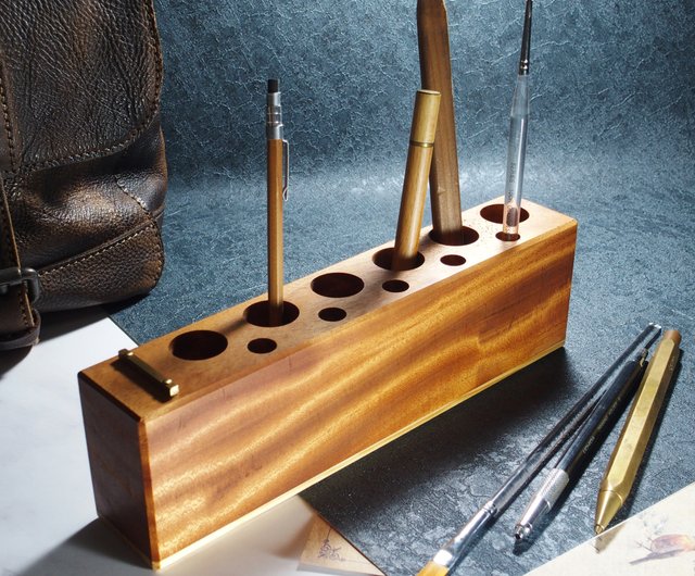 Wood Desk Organizer - Pen and Tool Holder - Mahogany