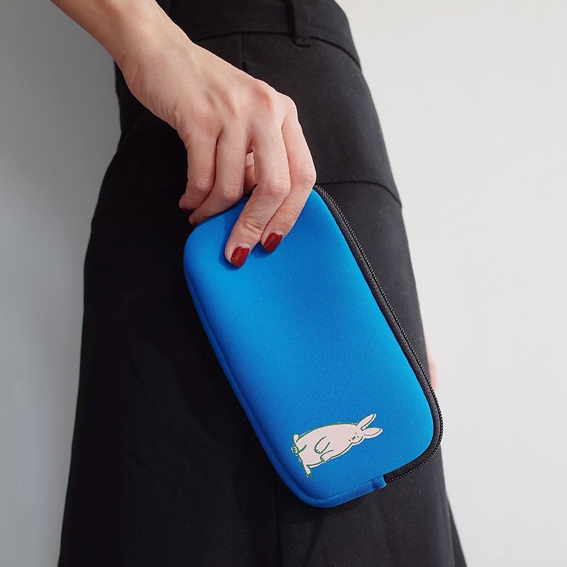 6インチ携帯電話収納バッグ、保護バッグ、コンパートメント付きユニバーサルバッグ、ブルーのかわいい動物[3スタイル] - スマホケース - 防水素材 ブルー