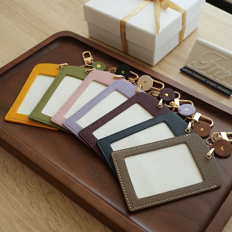 Work card card holder card leather case method sheepskin handmade customization - ID & Badge Holders - Genuine Leather 