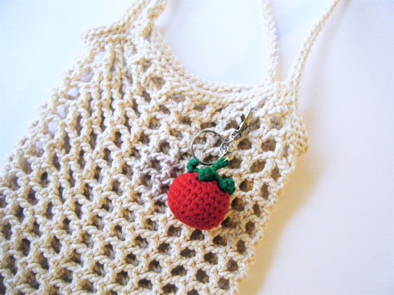 Tomato key ring charm bag charm (small) - ที่ห้อยกุญแจ - กระดาษ สีแดง