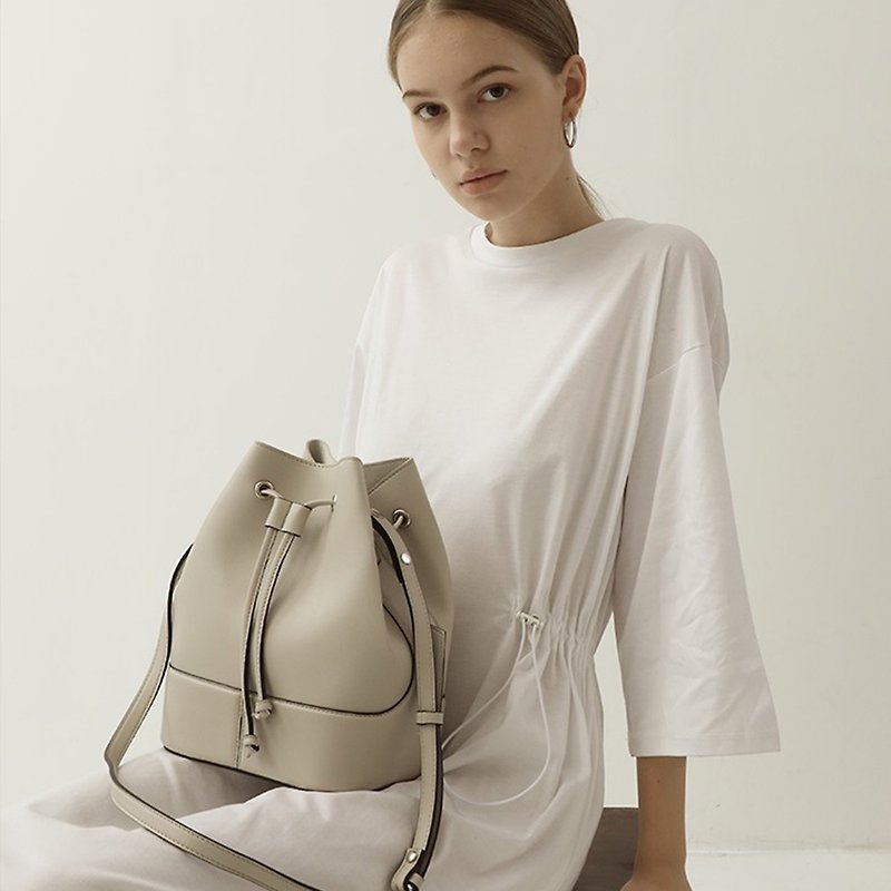 MUR Korean AIN  Vegan Leather bag (LIGHT GREY) - Messenger Bags & Sling Bags - Eco-Friendly Materials 