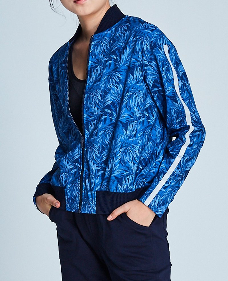 Water blue print stitching jacket / 181JK1BL01 - เสื้อแจ็คเก็ต - วัสดุอื่นๆ สีน้ำเงิน