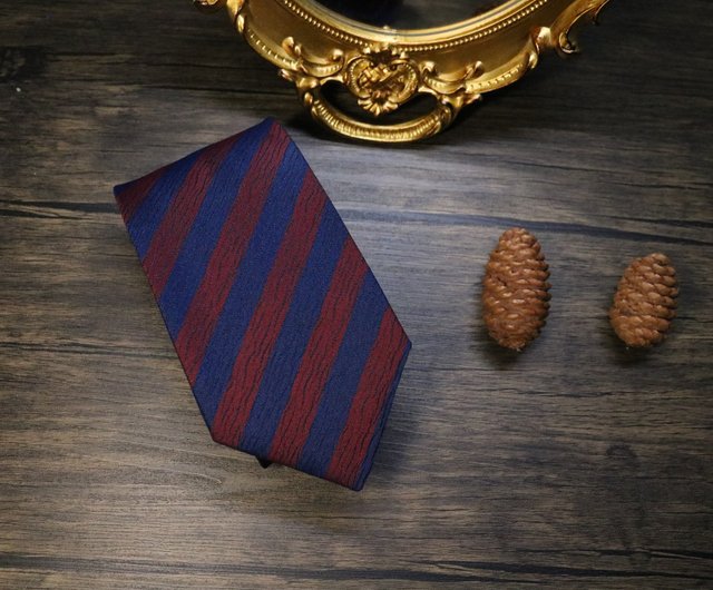 赤と青の縞模様のシルクのネクタイ/英倫狭窄版シンプルなnecktie