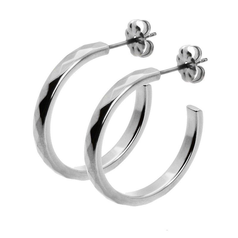格緻真愛 細版 純鈦耳環一對 雙色可混搭贈鈦貼兩入 - 耳環/耳夾 - 其他金屬 銀色