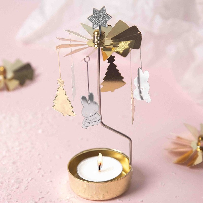 聖誕米菲兔旋轉燭座(附蠟燭) - 香氛蠟燭/燭台 - 銅/黃銅 