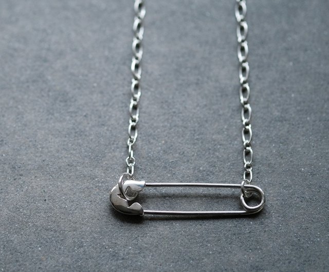 ✨ Silver925 ✨安全ピン　ネックレス　45センチ 安全ピン 両吊り ネックレス シルバー925 | クラウドジュエリー