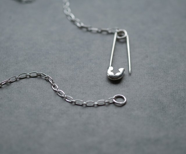 両吊り 安全ピン ネックレス シルバー925 メンズ ユニセックス