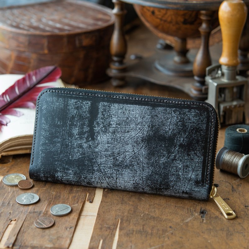 日本製造　牛皮　錢包　黑　Thomas Ware Bridle　made in JAPAN handmade leather wallet - 錢包/皮夾/長短夾 - 真皮 黑色