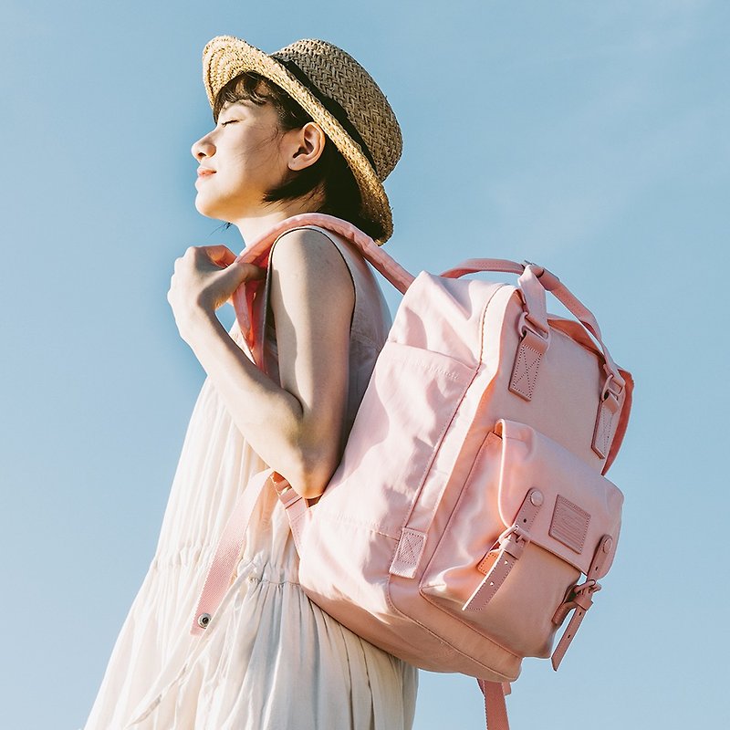 Doughnut Waterproof Macaron Backpack-Light Coral - Backpacks - Other Man-Made Fibers Pink